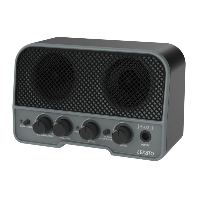 LEKATO Mini Guitar Amp Rechargeable Amplifier Electric Guitar Amp 5W, Clean/Overdrive,Bluetooth Guitar Amp Portable Guitar Amp for Daily Practice,Black